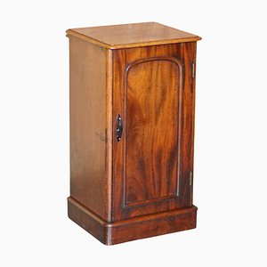 Mueble auxiliar victoriano antiguo de madera flameada