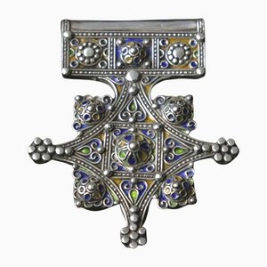 Antikes Kreuz aus Silber und Emaille