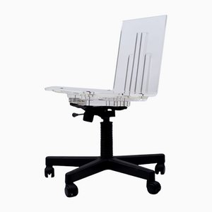 Italian Very Acrylic Glass Desk Chair, 1990s