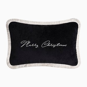 Christmas Happy Pillow, Black and White from Lo Decor