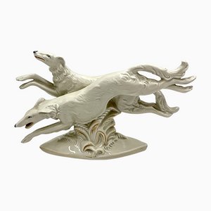 Porcelain Russian Greyhounds Figurine from Schaubach Art