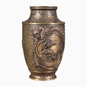 Große antike dekorative japanische Vase aus Bronze