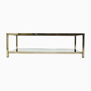 Belgian Chrome Gold Plated Coffee Table from Belgo Chrome / Dewulf Selection, 1970s