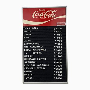 Italian Advertising Coca-Cola Letter Board, 1970s