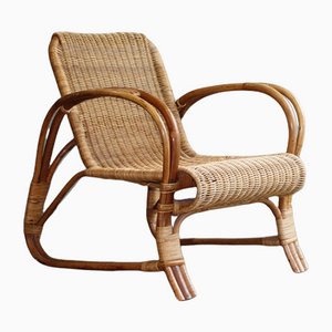 Bamboo and Rattan Armchair in Erich Dieckmann Style