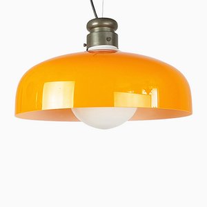Orange Murano Glass Pendant Lamp by Alessandro Pianon for Vistosi, 1960s