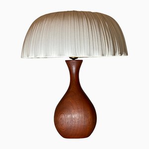 Danish Teak Table Lamp with Mushroom Lampshade by ESA Møbelvaerk, 1960s