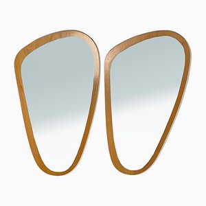 Kidney Shaped Mirrors Attributed to Aarhus, Denmark, 1960s, Set of 2