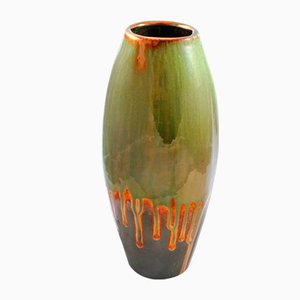 Jarrón con gotas de cobre en verde de Ceramiche Lega