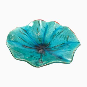 Blaue Kupfer Schale von Ceramiche Lega