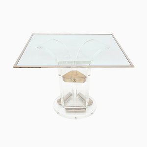 French Acrylic Glass Dining Table from Maison Jansen, 1970s