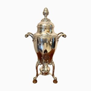 Urna de té francesa victoriana bañada en plata de Risler and Carré