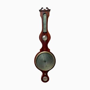 George III Mahogany and Boxwood Inlaid Banjo Barometer