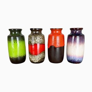 Vases Fat Lava Vintage de Scheurich, Allemagne, 1970s, Set de 4