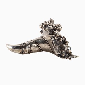 Cornucopia in Solid Silver by Alessandro Magrino, 20th Century