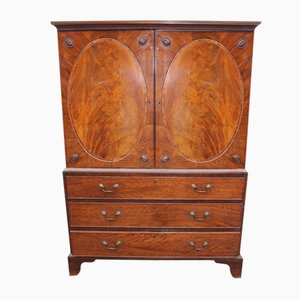 Large Mahogany Linen Press with Drawers, 1900s