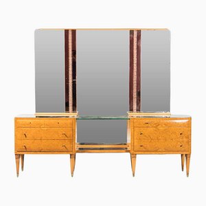 Wooden Mirror with Chests of Drawers, 1940s