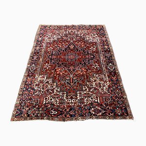 Tapis Heriz Artisanal Antique en Laine Rouge Marron