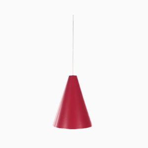 Lámpara colgante de punto rojo con vidrio, años 60