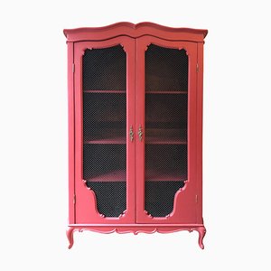 Small Red Enamelled Wooden Wardrobe