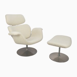 Big Tulip Chair & Ottoman by Pierre Paulin for Artifort, 1980s, Set of 2