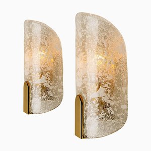 Solid Murano Glass Wall Lights from Hillebrand, 1960, Set of 2