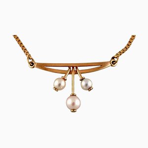 Modernist Scandinavian 14 Carat Gold Necklace