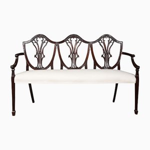 Hepplewhite Style Mahogany Shield Back Settee