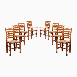Fruitwood Ladder Back Dining Chairs, Set of 8
