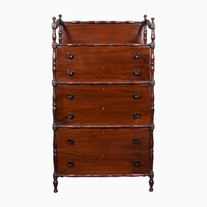 Faux Bamboo Mahogany Chest of Drawers