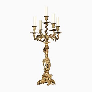 Baroque Style Gilt Bronze 5-Light Table Lamp
