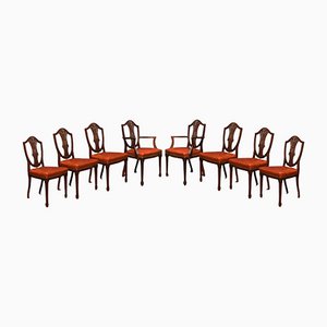 Mahogany Shield Back Dining Chairs, Set of 8
