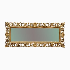 Espejo de pared florentino de madera dorada