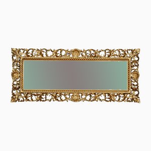 Specchio da parete fiorentino in legno dorato