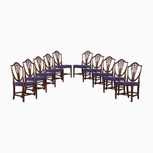 Mahogany Shield Back Dining Chairs, Set of 10