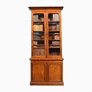 Mahogany 2-Door Narrow Bookcase