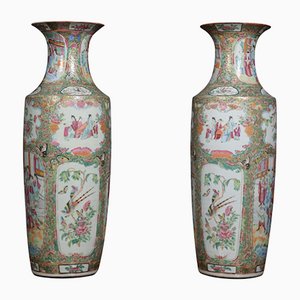Kantonesische Vasen, 19. Jh., 2er Set