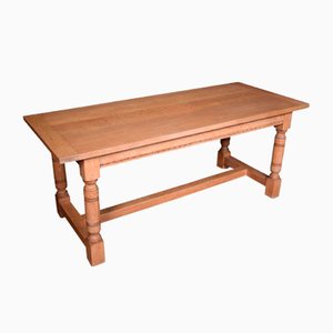 Limed Oak Plank Top Refectory Table