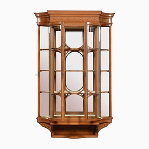 Large Painted Satinwood Wall Hanging Display Cabinet
