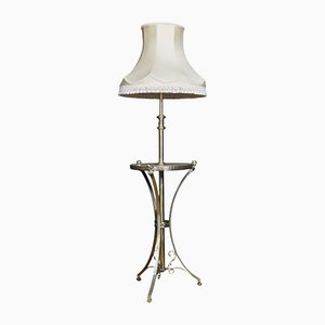 Brass and Onyx Adjustable Standard Lamp