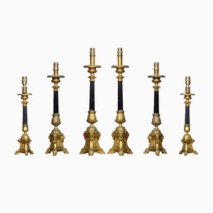 Graduated Ecclesiastical Table Lamps, Set of 6