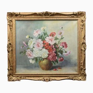 Lerno, Still Life of Flowers, 1910s, Oil on Canvas, Framed
