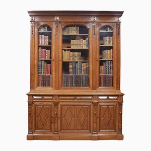 Substantial 19th Century Carved Oak Bookcase