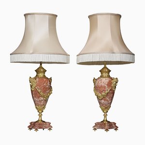 Marble Vase Form Table Lamps, Set of 2