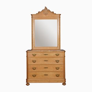 Birds Eye Maple Mirrored Back Chest of Drawers