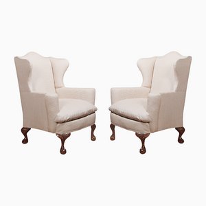 Georgian Style Wing Armchairs, Set of 2