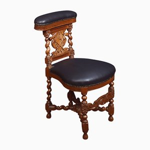 Smokers Carved Oak Chair