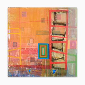 Michael Barringer, Bloomstone, Banded Ziggurat, 2016, Mixed Media on Canvas Panel