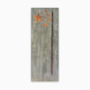 Pierre Auville, Stars & Sticks, 2016, Cement and Corroded Steel on Foam Panels