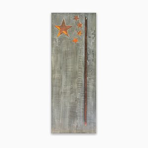 Pierre Auville, Stars & Sticks, 2016, cemento e acciaio corroso su pannelli in schiuma